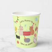 Cute Cats Kid's Birthday Party Papieren Bekers (Achterkant)
