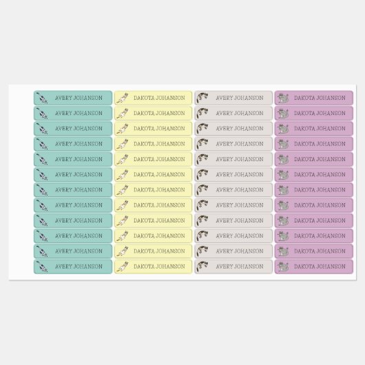 Cute Cats Kinder terug naar de naam waterdicht op Labels (Vel)