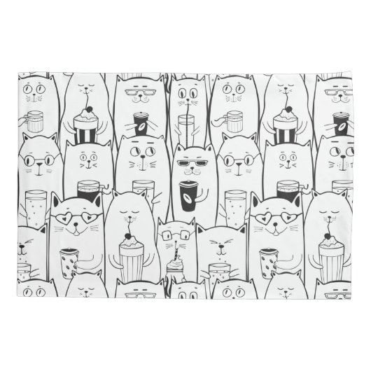 Cute Cats Kussensloop (Achterkant-Links)