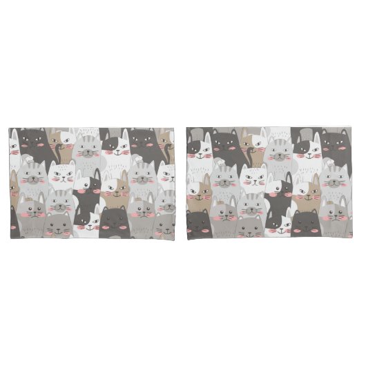 Cute Cats Kussensloop (Voorkant-Set)