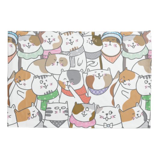 Cute Cats Kussensloop (Achterkant-Links)