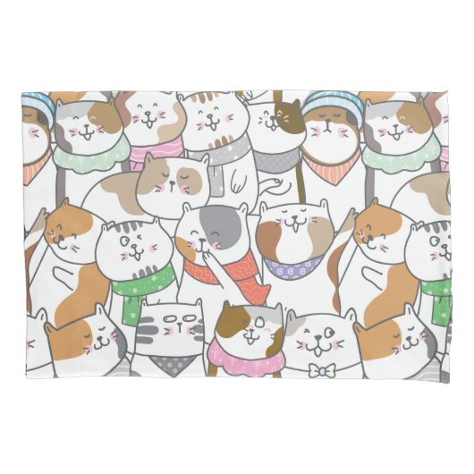 Cute Cats Kussensloop (Voorkant-Links)