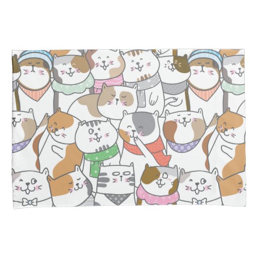 Cute Cats Kussensloop (Voorkant-Rechts)