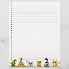Cute Cats Lined Letterhead