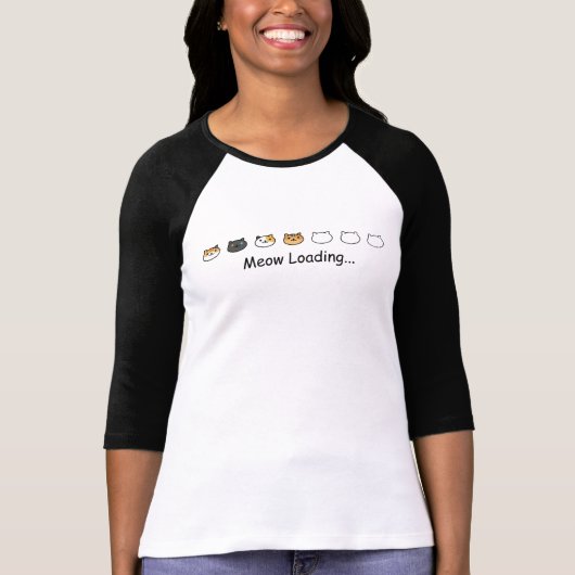 Cute Cats Loading with Meow Loading text T-shirt (Voorkant)