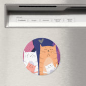 Cute Cats Magneet (Insitu (Vaatwasser))