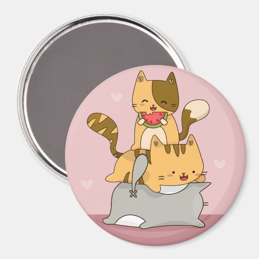 Cute Cats Magneet (Voorkant / Achterkant)