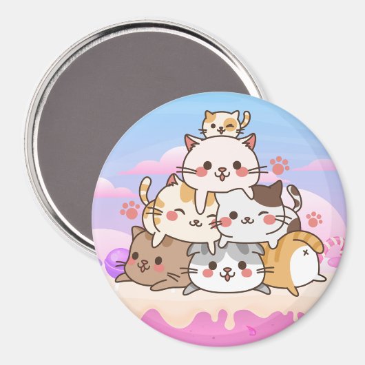 Cute Cats Magnet (Voorkant / Achterkant)