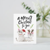 Cute Cats Meowy Kerstmis voor jou Feestdagenkaart (Staand voorkant)
