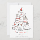 Cute Cats Merry-kerstkaart Feestdagenkaart (Voorkant)