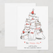 Cute Cats Merry-kerstkaart Feestdagenkaart (Voorkant / Achterkant)