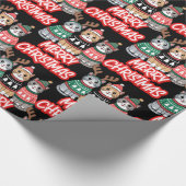 Cute Cats Merry Kerstmis Cadeaupapier (Hoek)