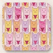 Cute Cats met liefhebbende harten Bier Onderzetter (Voorkant)