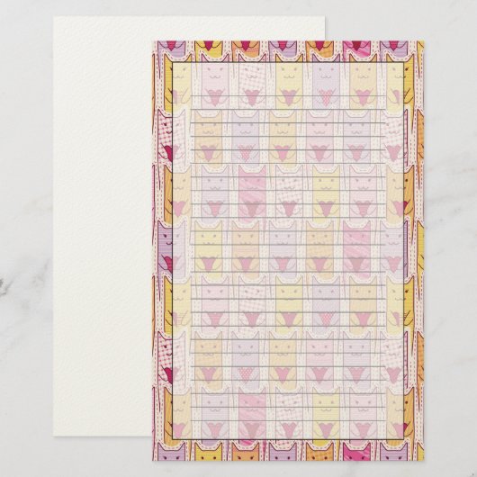 Cute Cats met liefhebbende harten Briefpapier (Voorkant / Achterkant)