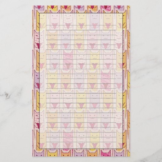 Cute Cats met liefhebbende harten Briefpapier (Voorkant)