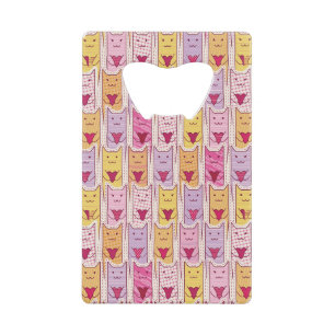 Cute Cats met liefhebbende harten Creditkaart Flessenopener