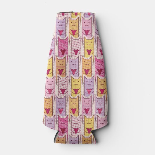 Cute Cats met liefhebbende harten Flesjeskoeler (Voorkant)