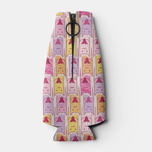 Cute Cats met liefhebbende harten Flesjeskoeler (Achterkant)