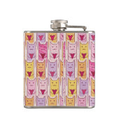 Cute Cats met liefhebbende harten Heupfles (Achterkant)