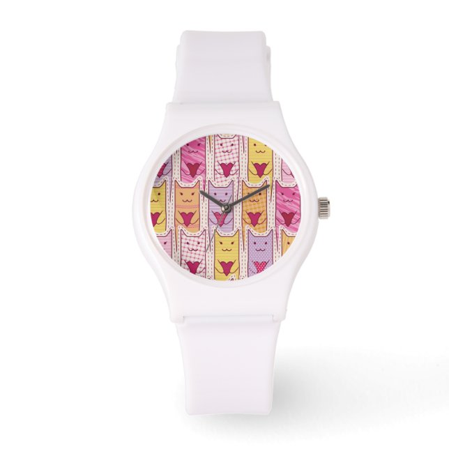 Cute Cats met liefhebbende harten Horloge (Voorkant)