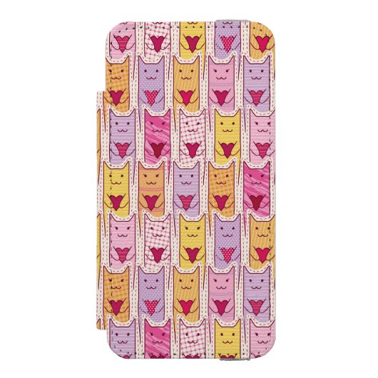 Cute Cats met liefhebbende harten Incipio iPhone Portemonnee Hoesje (Voorkant Agenda)