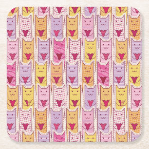Cute Cats met liefhebbende harten Kartonnen Onderzetters