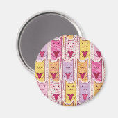 Cute Cats met liefhebbende harten Magneet (Voorkant / Achterkant)