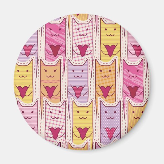 Cute Cats met liefhebbende harten Magneet (Voorkant)