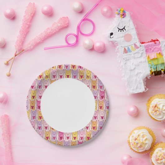 Cute Cats met liefhebbende harten Papieren Bordje (Feest)