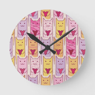 Cute Cats met liefhebbende harten Ronde Klok