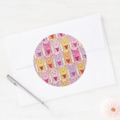 Cute Cats met liefhebbende harten Ronde Sticker (Envelop)
