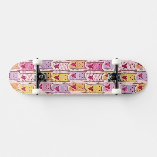 Cute Cats met liefhebbende harten Skateboard (Horizontaal)