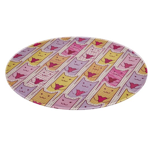 Cute Cats met liefhebbende harten Snijplank (Hoek)