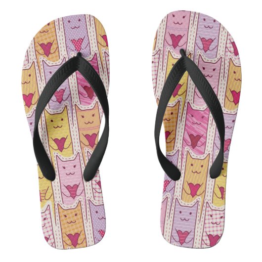 Cute Cats met liefhebbende harten Teenslippers (Voetbed)