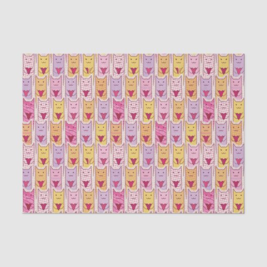 Cute Cats met liefhebbende harten Tissuepapier (Voorkant)