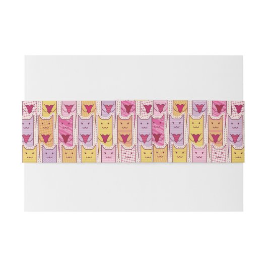 Cute Cats met liefhebbende harten Uitnodigingen Wikkel (Achterkant Voorbeeld)