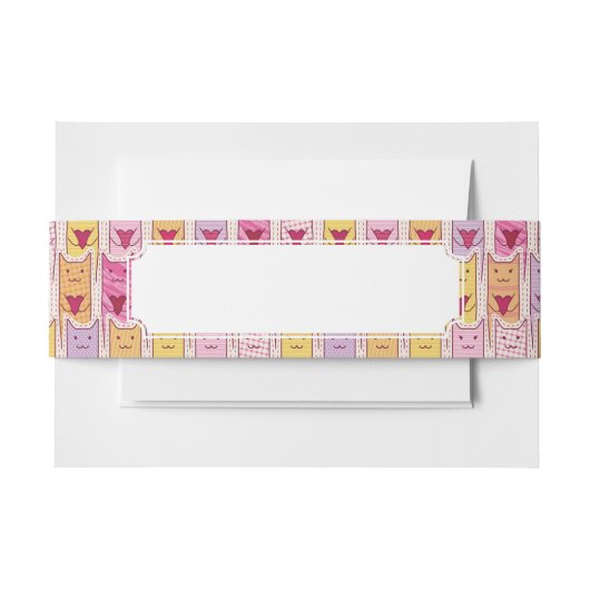 Cute Cats met liefhebbende harten Uitnodigingen Wikkel (Voorkant Voorbeeld)