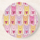 Cute Cats met liefhebbende harten Zandsteen Onderzetter (Voorkant)
