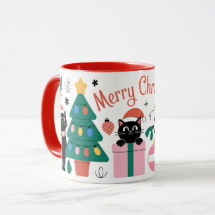 Cute Cats Modern Gelukkig Kerstmis Cadeaus Boom Ba Mok