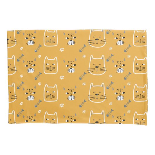 Cute Cats Modern Patroon Kussensloop (Voorkant-Links)