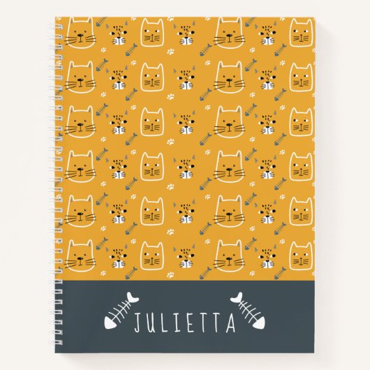 Cute Cats Modern Patroon Notitieboek (Voorkant)