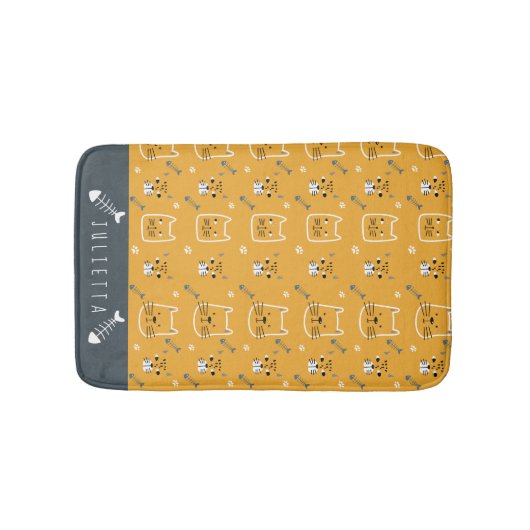 Cute Cats Modern Pattern Personalized Badmat (Voorkant)