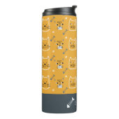 Cute Cats Modern Pattern Personalized Thermosbeker (Gedraaid links)