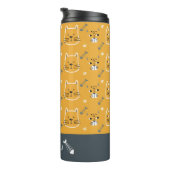 Cute Cats Modern Pattern Personalized Thermosbeker (Geroteerd rechts)