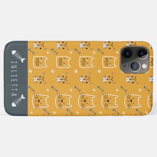 Cute Cats Modern Personalized Patroon Case-Mate iPhone Case (Achterkant (horizontaal))