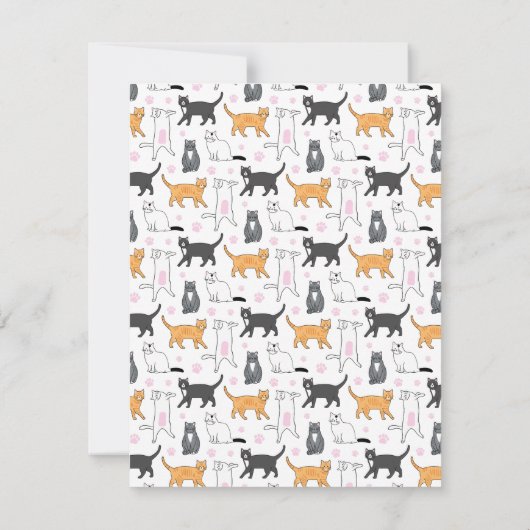 Cute Cats Notitiekaartje (Achterkant)