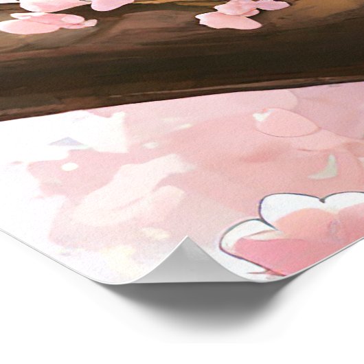 Cute Cats on the Cherry Blossom Tree Poster (Hoek)