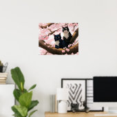 Cute Cats on the Cherry Blossom Tree Poster (Thuiskantoor)