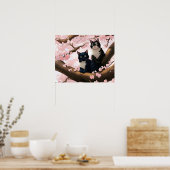 Cute Cats on the Cherry Blossom Tree Poster (Keuken)