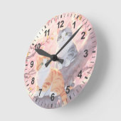 Cute Cats on the Cherry Blossom Tree Ronde Klok (Hoek)